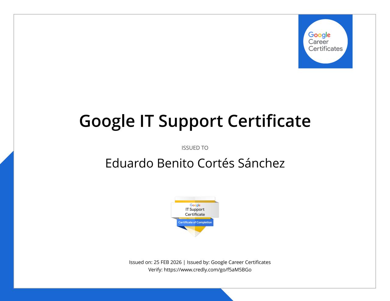 Google IT Support Certificate