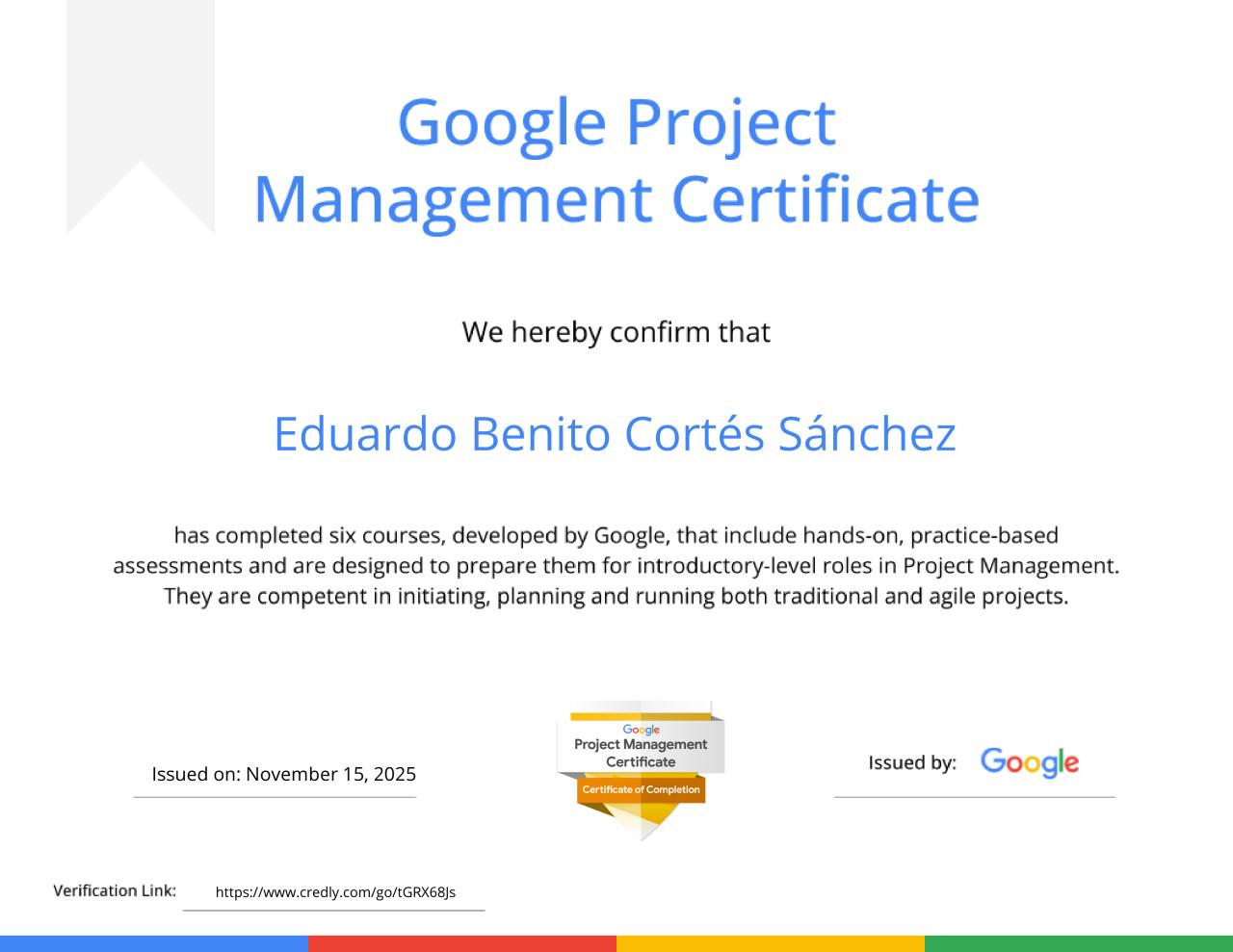 Google Project Management Certificate